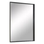 Renwil Annalise Matte Black Rectangular Wall Mirror MT2536 - angled view of the deep stainless steel frame