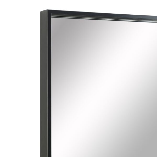 Renwil Annalise Matte Black Rectangular Wall Mirror MT2536 - close-up of the matte black frame corner