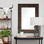 Renwil Madden Dark Brown Wall Mirror MT2201 - mirror above an entry console