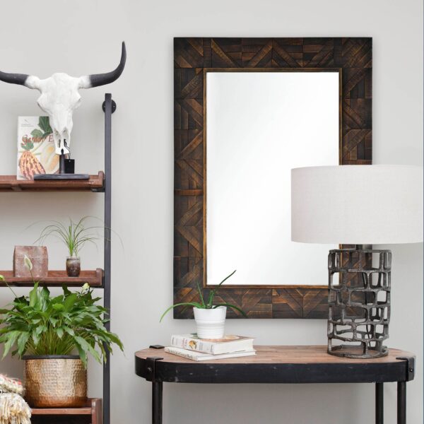 Renwil Madden Dark Brown Wall Mirror MT2201 - mirror above an entry console