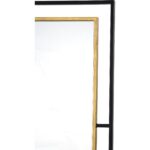 Renwil Gray Black and Gold Leaf Wall Mirror MT2244 - gold leaf inner frame and black outer frame detail