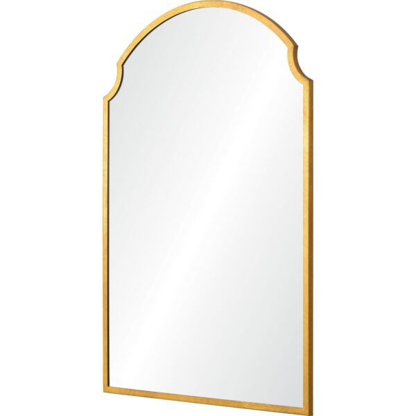 Renwil Christine Gold Leaf Decorative Arch Wall Mirror MT2544 - angled view of the iron arch frame