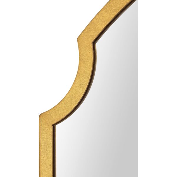Renwil Christine Gold Leaf Decorative Arch Wall Mirror MT2544 - close-up of the gold leaf curved frame