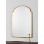 Renwil Christine Gold Leaf Decorative Arch Wall Mirror MT2544 - gold leaf arch mirror styled above a console