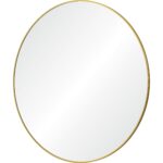 Renwil Fragoso Large Gold Round Wall Mirror MT2532 - angled view of the thin gold iron frame