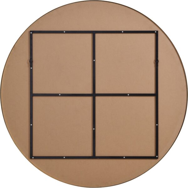 Renwil Fragoso Large Gold Round Wall Mirror MT2532 - rear view showing the mounting frame and hanging points