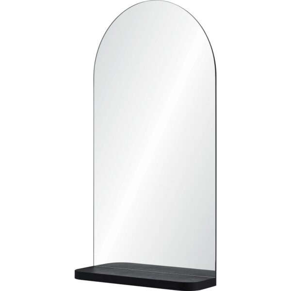 Renwil Lucila Arched Frameless Wall Mirror with Shelf MT2432 - angled view of the mirror and shelf