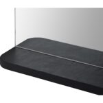 Renwil Lucila Arched Frameless Wall Mirror with Shelf MT2432 - black veneer shelf detail