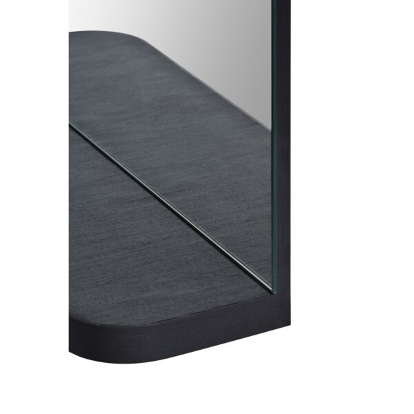 Renwil Lucila Arched Frameless Wall Mirror with Shelf MT2432 - rounded shelf corner and glass edge detail