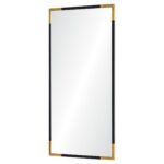 Renwil Osmond Gold Leaf and Black Wall Mirror MT1831 — angled full mirror view