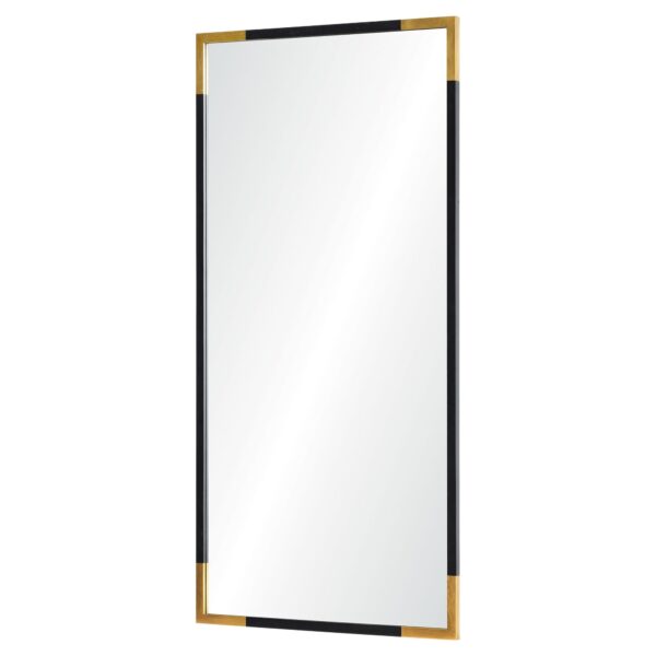 Renwil Osmond Gold Leaf and Black Wall Mirror MT1831 — angled full mirror view