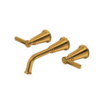 Riobel Momenti Wall Mount Lavatory Faucet Trim — Brushed Gold