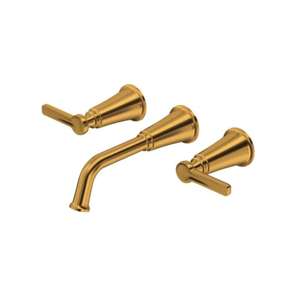 Riobel Momenti Wall Mount Lavatory Faucet Trim — Brushed Gold