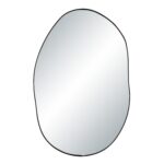 Renwil Messini Matte Black Organic Wall Mirror MT2722 - front view of organic matte black mirror