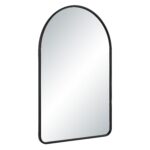 Renwil Cascais Matte Black Arch Wall Mirror MT2726 - angled view of powder-coated aluminum frame