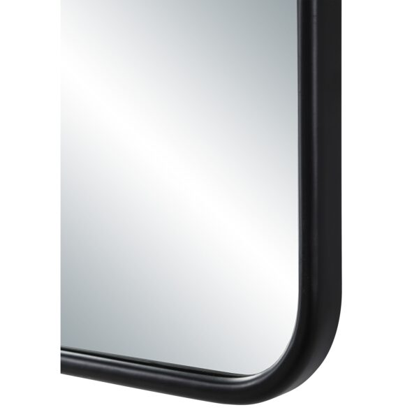 Renwil Cascais Matte Black Arch Wall Mirror MT2726 - close-up of rounded black frame corner