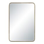 Renwil Franca Antique Brushed Brass Wall Mirror MT2727 - front view of rounded brass wall mirror