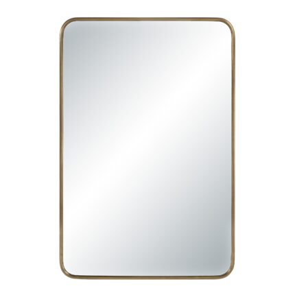Renwil Franca Antique Brushed Brass Wall Mirror MT2727 - front view of rounded brass wall mirror