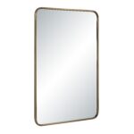 Renwil Franca Antique Brushed Brass Wall Mirror MT2727 - angled view of slim aluminum frame