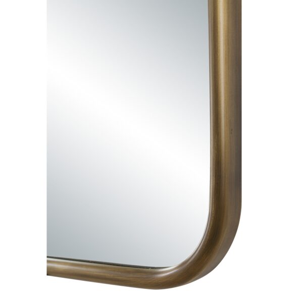 Renwil Franca Antique Brushed Brass Wall Mirror MT2727 - close-up of brushed brass-plated corner