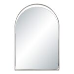 Renwil Mentha Antique Nickel Arch Wall Mirror MT2730 - front view of antique nickel open-detail arch mirror