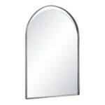 Renwil Mentha Antique Nickel Arch Wall Mirror MT2730 - angled view of iron frame and upper opening