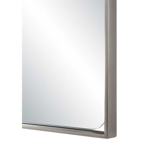 Renwil Mentha Antique Nickel Arch Wall Mirror MT2730 - close-up of plated lower corner