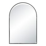 Renwil Maniola Matte Black Open-Detail Arch Mirror MT2731 - front view of matte black open-detail arch mirror