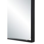 Renwil Maniola Matte Black Open-Detail Arch Mirror MT2731 - close-up of lower frame and curved glass corner