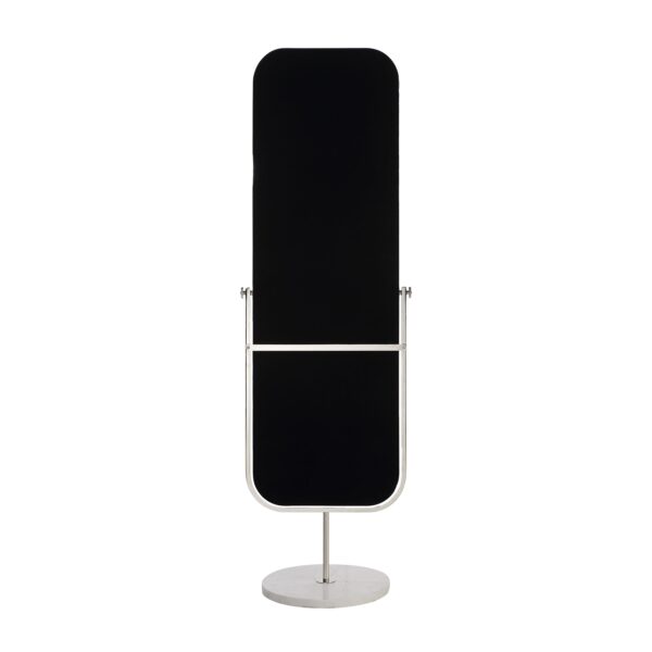 Renwil Mandra Polished Nickel Marble-Base Floor Mirror MT2732 - rear view of mirror and support