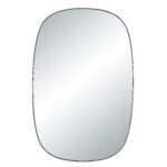 Renwil Talco Polished Nickel Rounded Wall Mirror MT2733 - front view of rounded polished nickel mirror