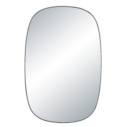 Renwil Talco Polished Nickel Rounded Wall Mirror MT2733 - front view of rounded polished nickel mirror