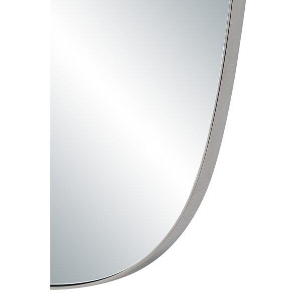Renwil Talco Polished Nickel Rounded Wall Mirror MT2733 - close-up of curved nickel frame