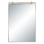 Renwil Neem Dark Antique Brass Bar-Detail Wall Mirror MT2737 - front view of brass bar-detail mirror