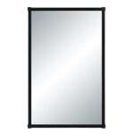 Renwil Kauri Matte Black Corner-Detail Wall Mirror MT2739 - front view of matte black corner-detail mirror