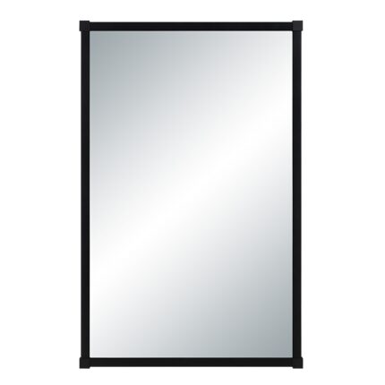 Renwil Kauri Matte Black Corner-Detail Wall Mirror MT2739 - front view of matte black corner-detail mirror