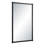 Renwil Kauri Matte Black Corner-Detail Wall Mirror MT2739 - angled view of black iron frame