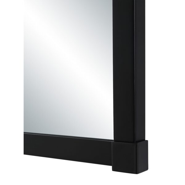 Renwil Kauri Matte Black Corner-Detail Wall Mirror MT2739 - close-up of corner block