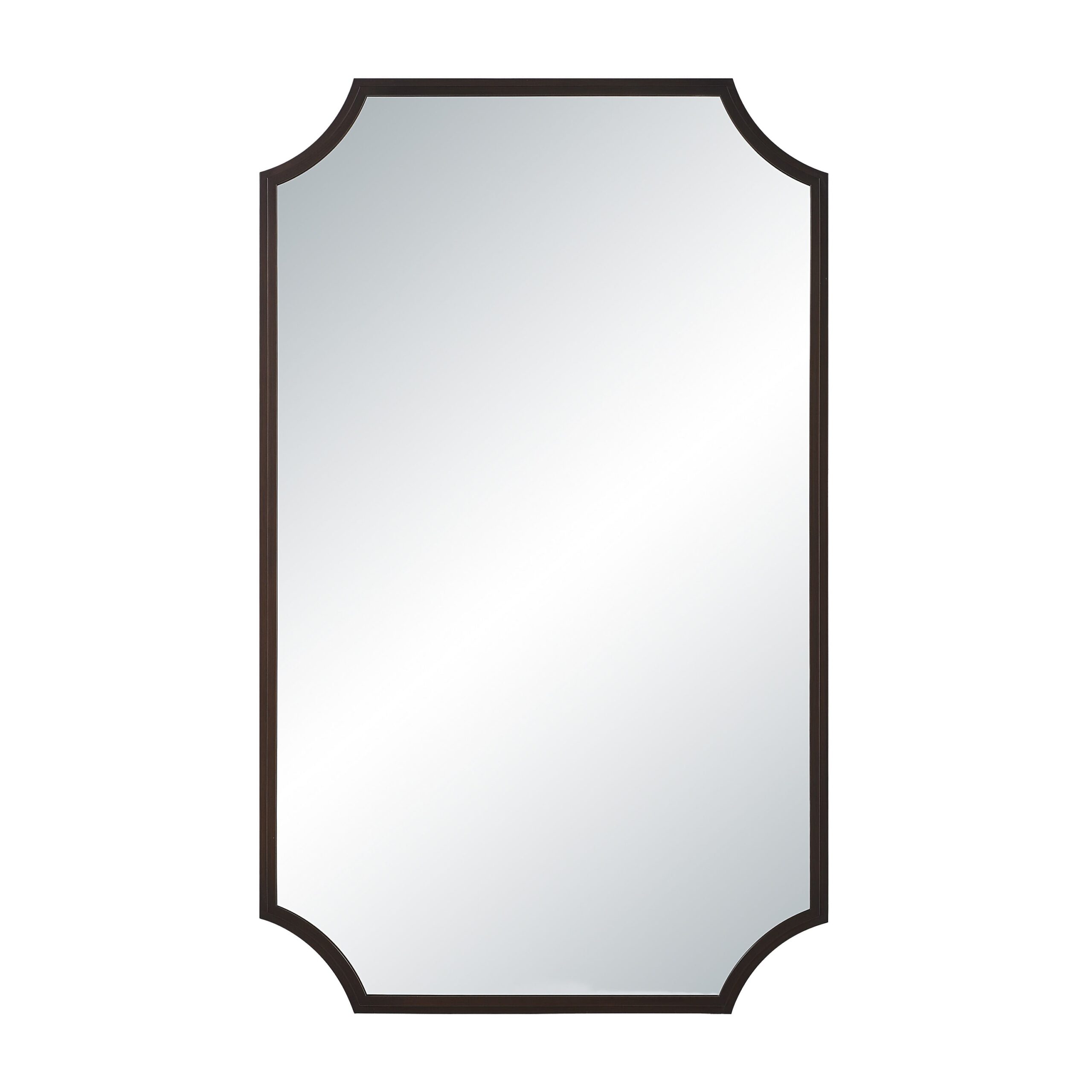 186214.jpg Renwil Torre Dark Antique Bronze Wall Mirror MT2740 - front view of bronze curved-corner mirror