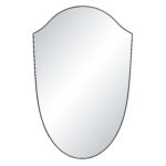 Renwil Ryker Matte Black Shield Wall Mirror MT2748 - front view of matte black shield-shaped mirror