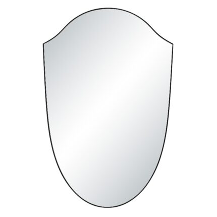 Renwil Ryker Matte Black Shield Wall Mirror MT2748 - front view of matte black shield-shaped mirror