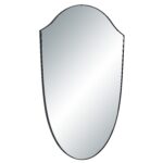 Renwil Ryker Matte Black Shield Wall Mirror MT2748 - angled view of black iron frame