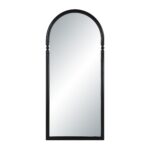 Renwil Arcade Matte Black Beaded Full-Length Arch Mirror MT2756 - front view of beaded arch mirror