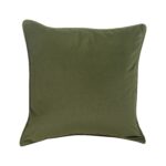 Renwil Fora Moss Green Poly-Velvet Pillow 22 x 22 PWFL1475 - front view of moss green poly-velvet pillow
