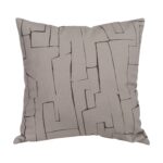 Renwil Sarno Taupe Line-Print Poly-Velvet Pillow 20 x 20 PWFL1476 - front view of taupe line-print pillow