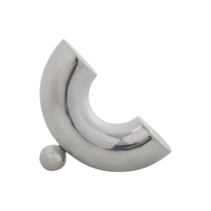 Renwil Libra Nickel Sculpture — full view of the curved nickel-finish sculpture