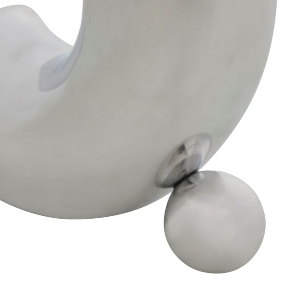 Renwil Libra Nickel Sculpture — close-up of the reflective finish and spherical support