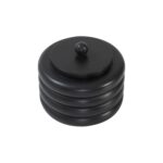 Renwil Kara Black Wood Decorative Box — top view of the lid and concentric ribs