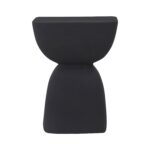 Renwil Frans Black Aluminum Indoor/Outdoor Accent Table — front view of sculptural black aluminum table