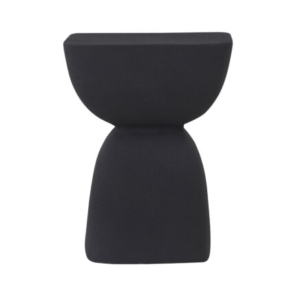 Renwil Frans Black Aluminum Indoor/Outdoor Accent Table — front view of sculptural black aluminum table